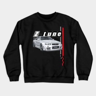 JDM CAR R34 V-SPEC II kyo z-tune GTR skyline silver nismo Crewneck Sweatshirt